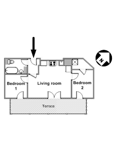 Sud de la France - Provence - T3 logement location appartement - plan schématique  (PR-1197)