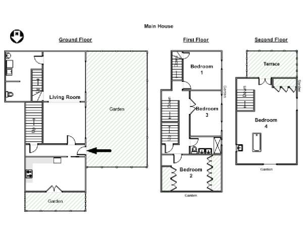 Sud della Francia - Provenza - 5 Camere da letto - Villa appartamento casa vacanze - piantina approssimativa dell' appartamento 1 (PR-1201)