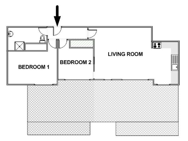 Sur de Francia - Región de Montpellier - 2 Dormitorios apartamento - esquema  (PR-1262)