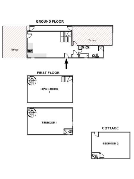South of France - French Riviera - 2 Bedroom - Mas apartment - apartment layout  (PR-1267)