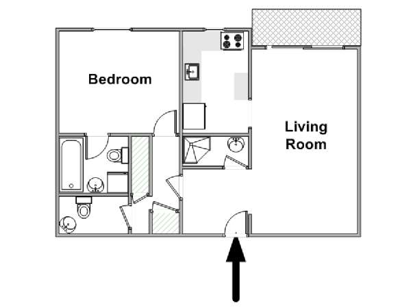 Sur de Francia - Costa Azul - 1 Dormitorio alojamiento - esquema  (PR-1282)