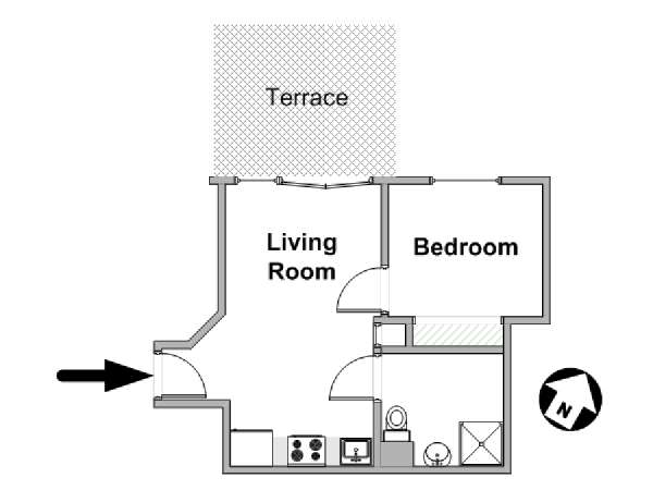 South of France - French Riviera - 1 Bedroom accommodation - apartment layout  (PR-1407)
