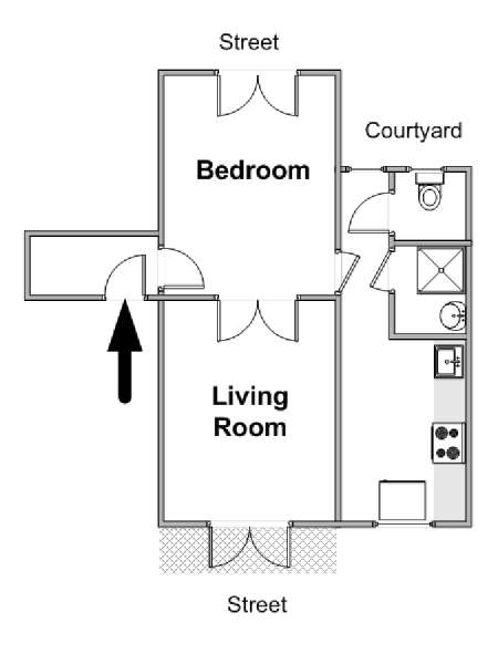 Sur de Francia - Costa Azul - 1 Dormitorio apartamento - esquema  (PR-1408)