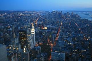Tourisme et loisirs à New York. Photo de la vue du haut de l'Empire State Building