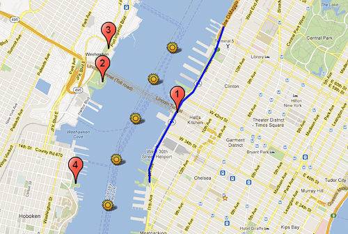 Carte des meilleurs endroits où regarder le feu d’artifice de Macy’s à New York et dans le New Jersey