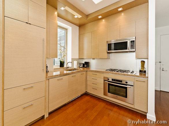 Photographie de la cuisine de l’appartement penthouse du Midtown West