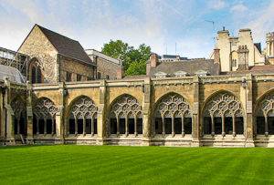 Photo du cloître et du « Garth » de l’Abbaye de Westminster