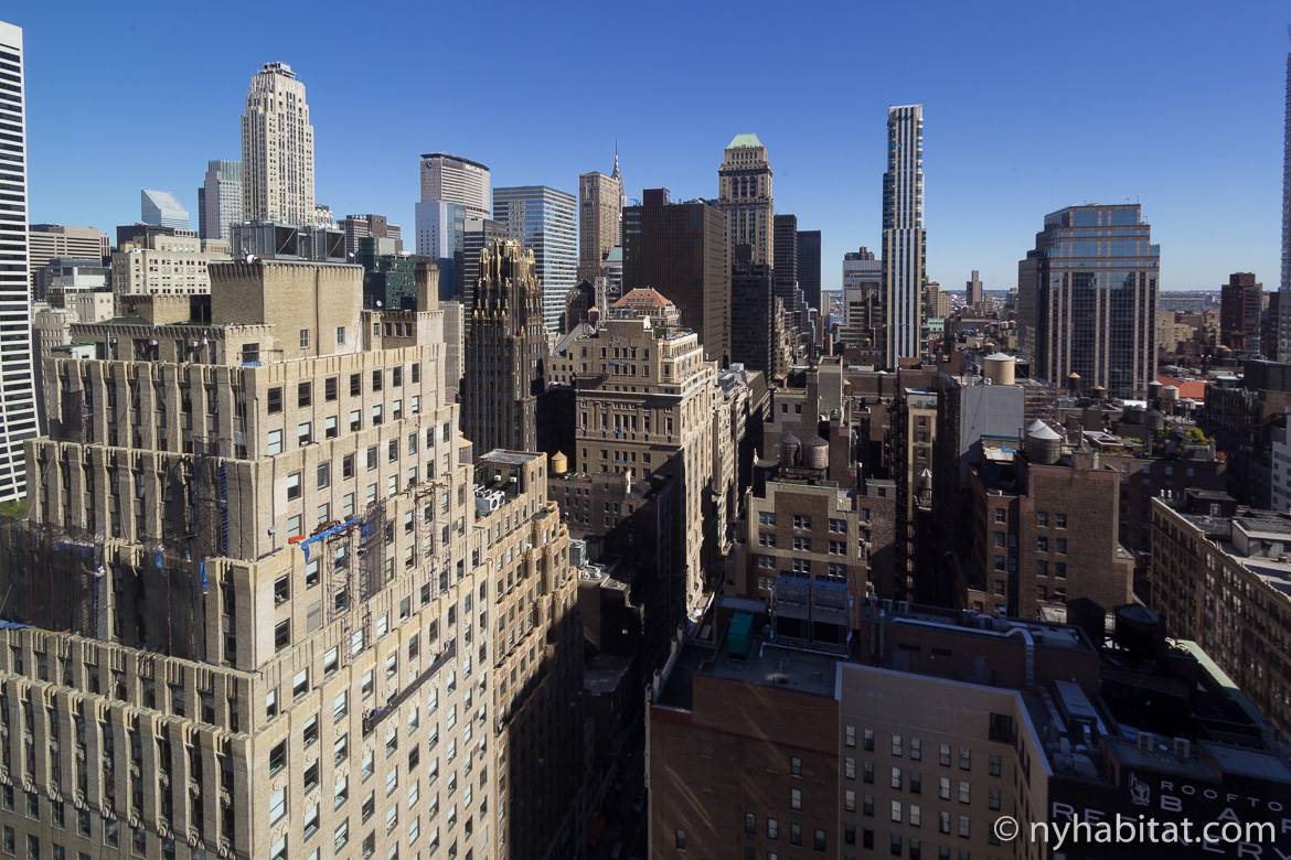 Vue depuis un studio T1 de Midtown à Manhattan