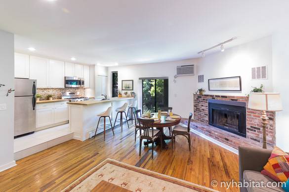 Photo du salon et de la cuisine de l’appartement NY-15837 à Boerum Hill à Brooklyn
