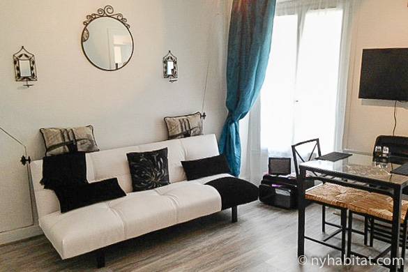 Photo du séjour contemporain de l’appartement PA-4414 près du canal Saint-Martin