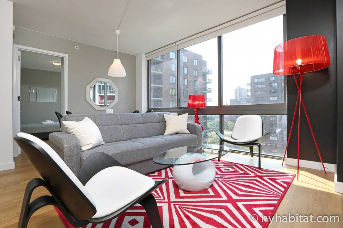 Photo du salon de l’appartement NY-16820 près de Central Park avec vue sur la ville