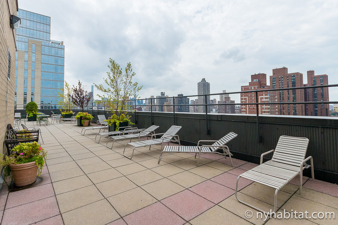 Photo du toit-terrasse et du mobilier de jardin de la location NY-15733