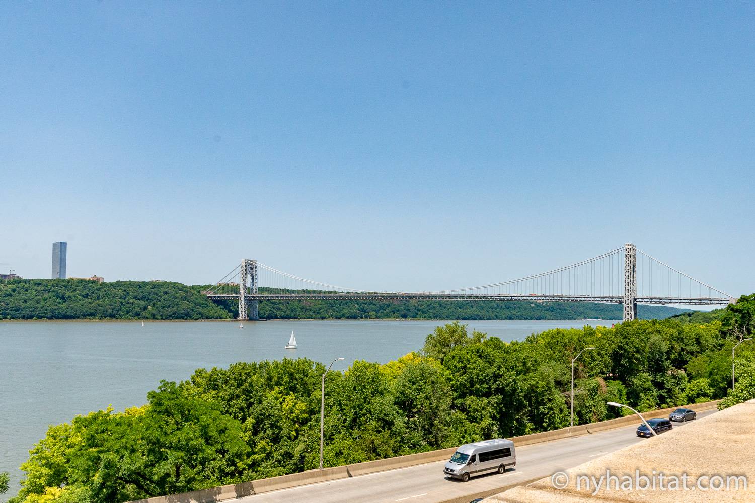 Photo de la vue sur l'Hudson depuis l'appartement NY-6328.
