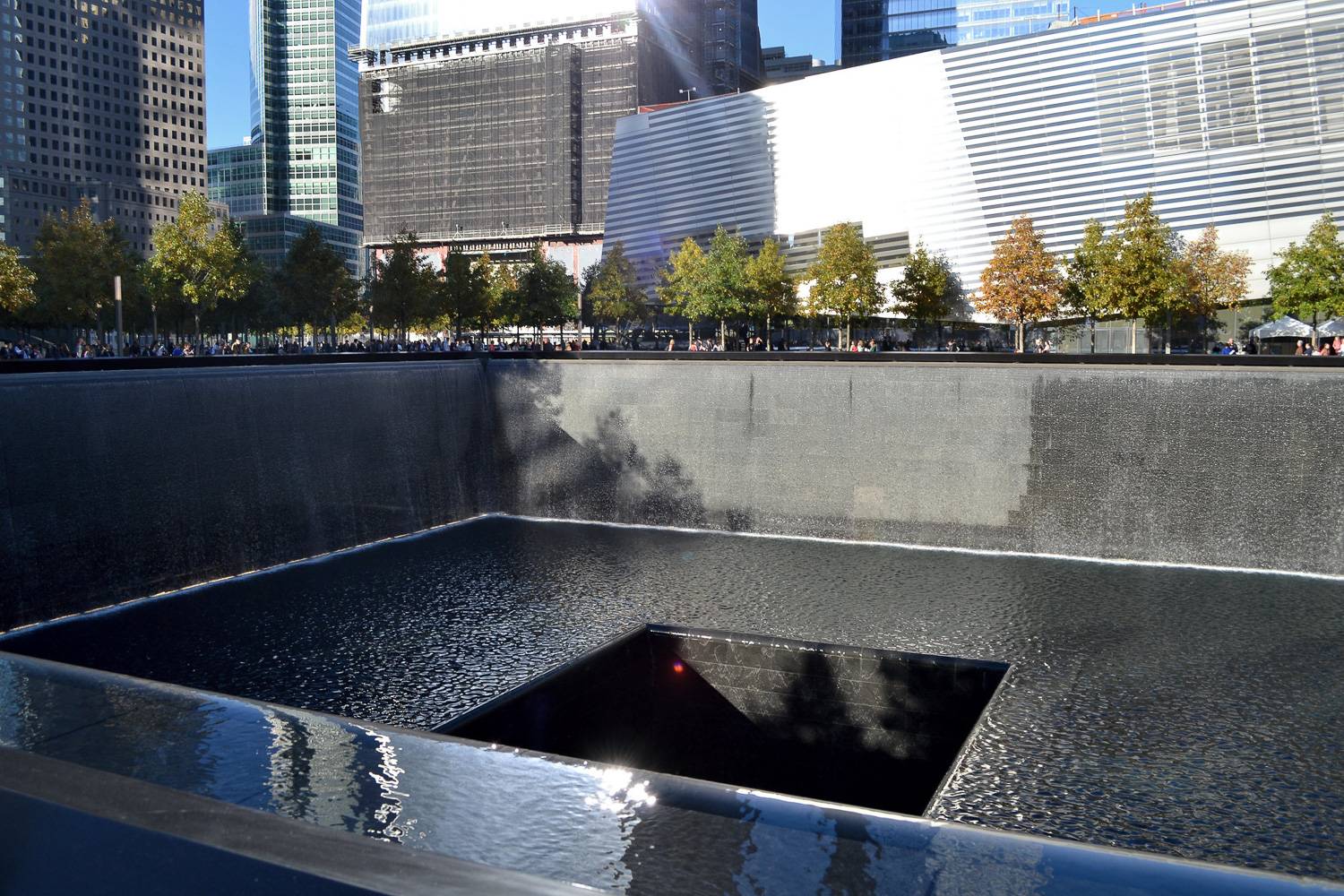 Photo d’un des bassins réfléchissants du mémorial du 11 septembre.