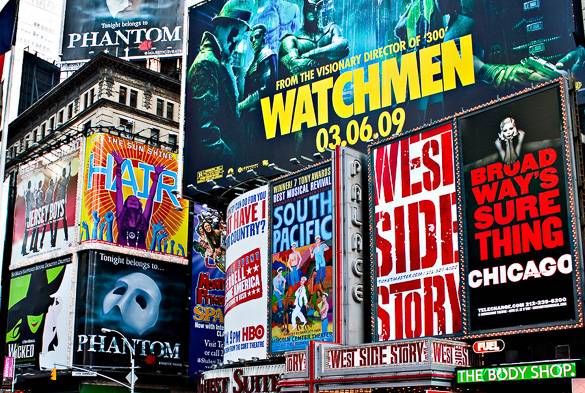 Foto dei cartelloni di Times Square