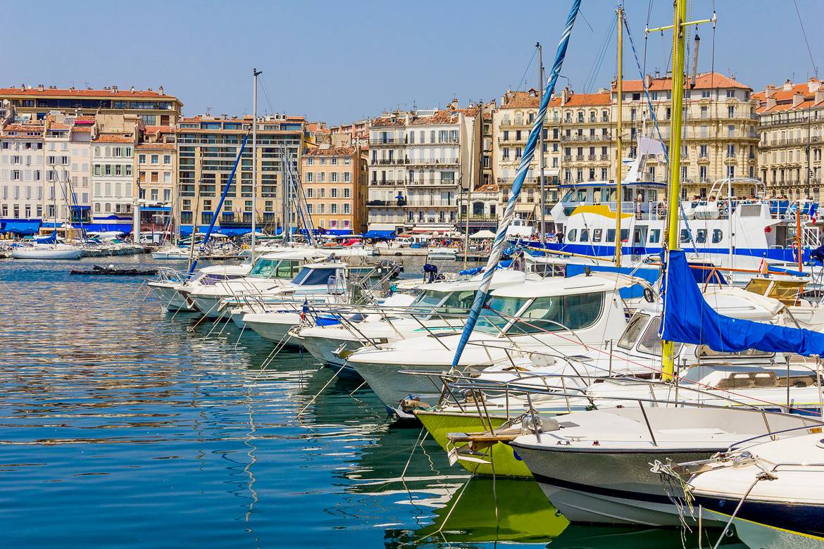 Immagine del Vieux-Port di Marsiglia nel sud della Francia