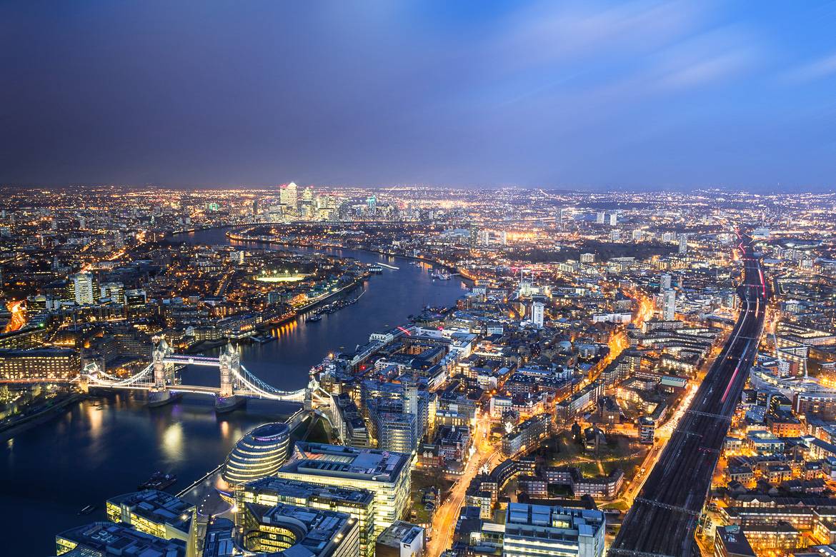 Veduta su Londra dall’alto.