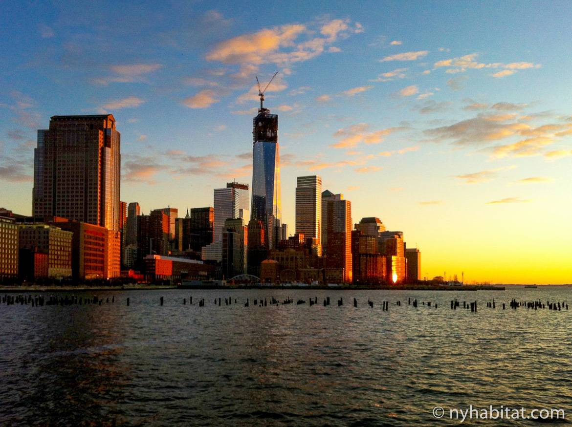 One world trade center tramonto