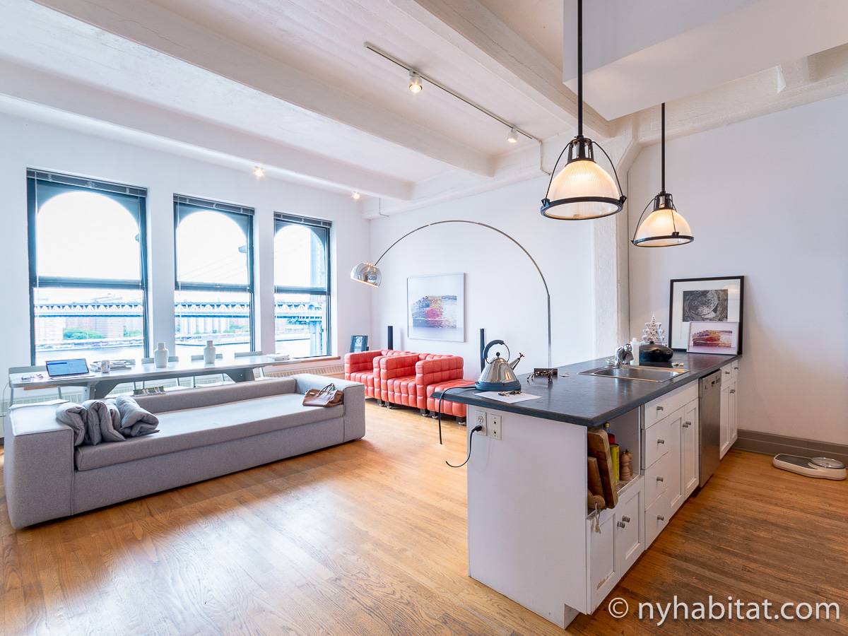 New York Apartment Alcove Studio Loft Apartment Rental in Dumbo (NY14834)