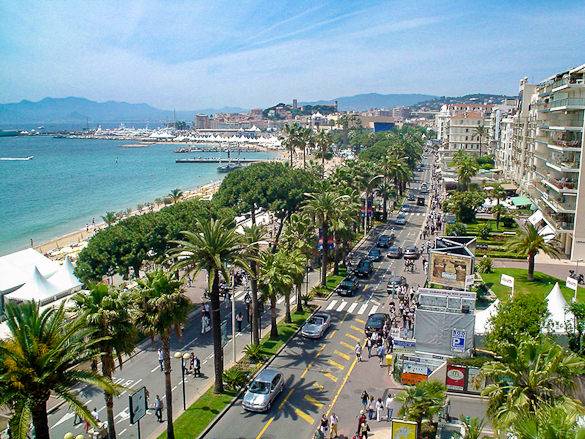 Imagen del Boulevard de la Croisette en Cannes