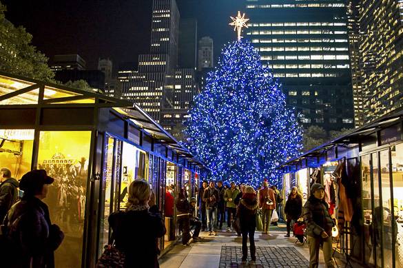 Imagen de las tiendas de Navidad en Bryant Park