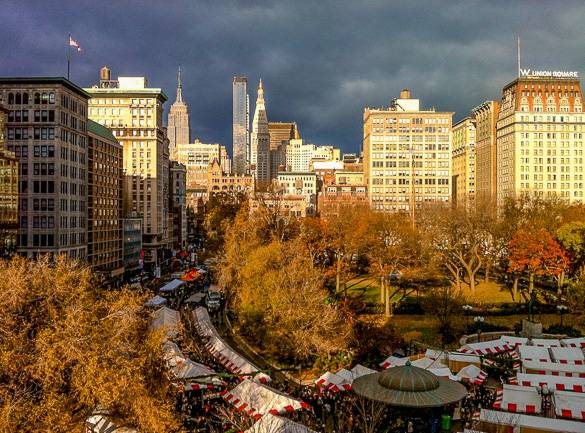 Imagen del mercado navideño de Union Square de Nueva York