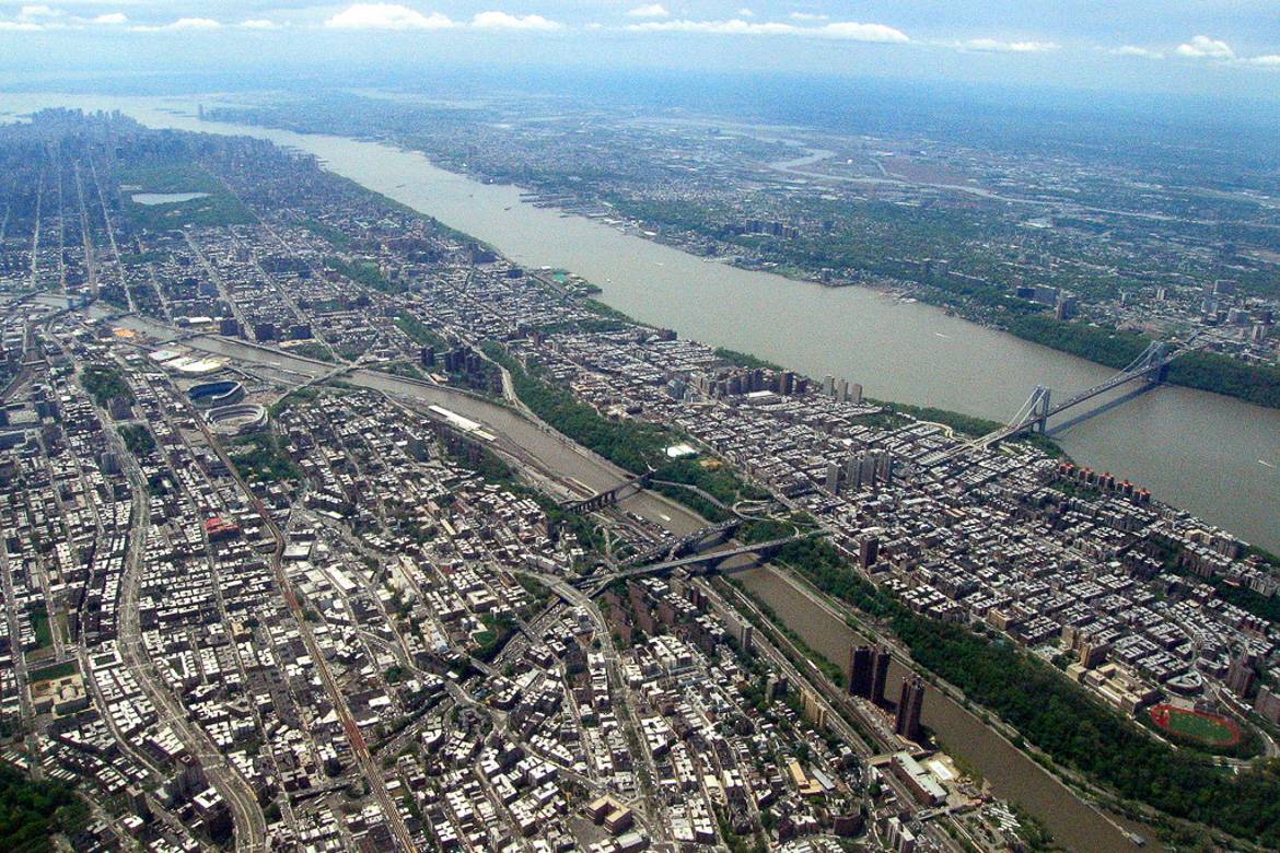 Panorámica del Bronx y Upper Manhattan en Nueva York.