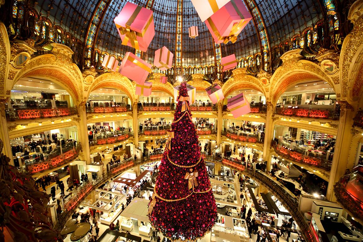 Imagen de las Galerías Lafayette en Navidad