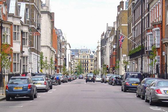 Imagen de una calle residencial en Marylebone, Londres.