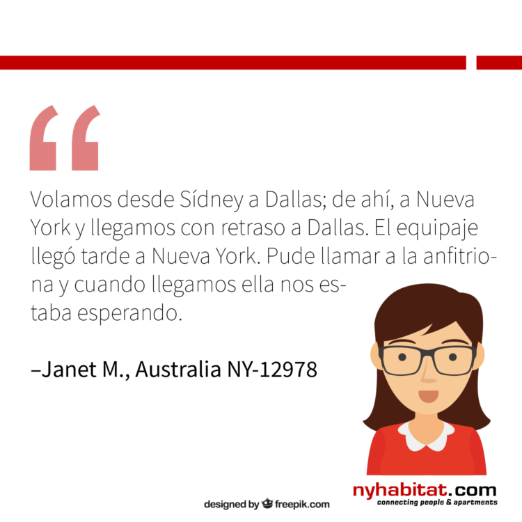 moverse-por-LaGuardia-guia-de-transporte-aeropuerto-ilustracion-reseña-cliente Ilustración de New York Habitat en la que se presentan las reseñas de antiguos inquilinos describiendo los beneficios de contactar con el arrendatario.